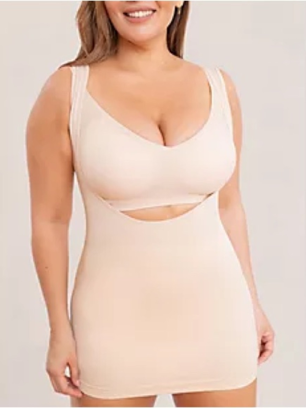 Shapermint Essentials Open Bust Shaper Cami Beige Size 3XL Beige